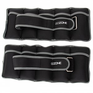 GoZone Pair of Adjustable Ankle or Wrist Weights 5lbs Each for Exercise, Black
