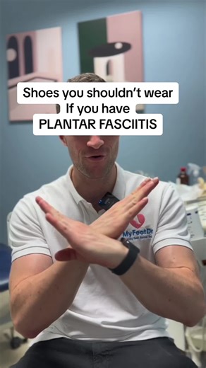 Plantar Fasciitis is the most common condition I see in clinic, if you think you have it then make sure that you are not wearing these three shoes as you WILL be making your condition worse! #fypsg #health #footpain #plantarfasciitis #heelpain #podiatrist