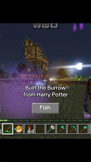 I built the burrow from Harry Potter! #minecraft #harrypotter