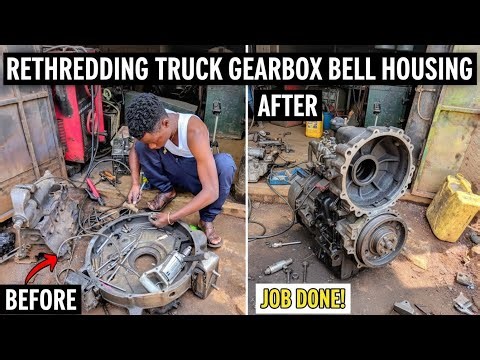 Rethreading Truck Gearbox Bell Housing | Stripped Thread Diy Repair