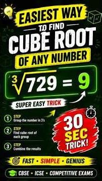 📚 Easiest Way to Find Cube Root of Any Number | 30 Second Maths Trick 🔥