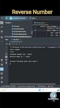 Java Program to Reverse a Number 🔁 | Easy Logic Explained #coding #learnwithrehan #reverse #shorts