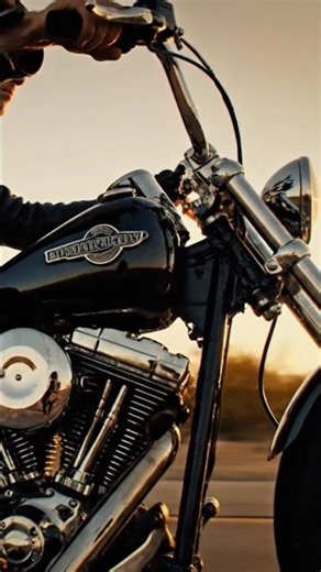 1980s American Biker Riding a Classic Harley-Davidson