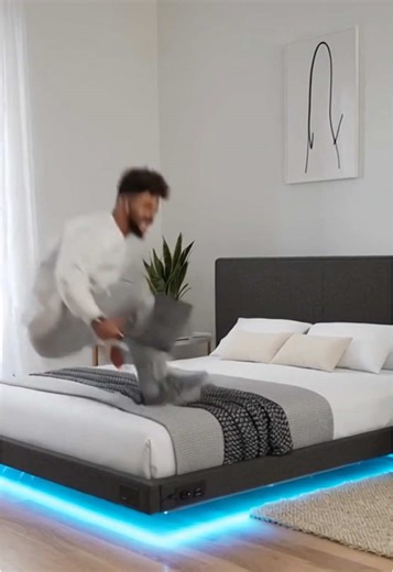 Transform Your Bedroom with an LED Floating Bed