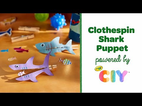Clothespin Shark Puppet Craft for Kids || Crayola CIY