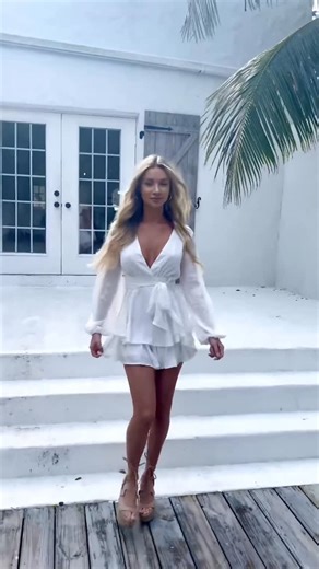 Lady Lux® on Instagram: "From beach to street, the smoothest transitional piece🙌🤍 @alexacollins styles in ‘Hailey’ romper in white. Also available in other colors 🔎 #ladylux #ladyluxswimwear"