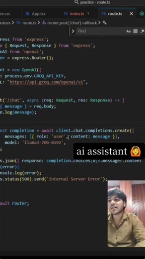 Groq + Llama से AI chatbot बनाया 🔥 ||ai assistant