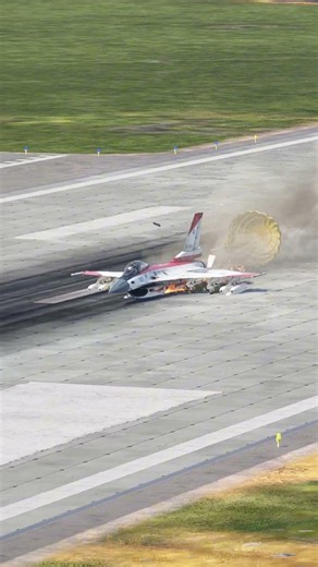Fighter Jet Performs Dangerous Low Altitude Combat Landing Maneuver