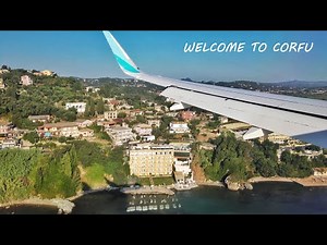 WELCOME TO CORFU - BEAUTIFUL LANDING AT CORFU AIRPORT - 4K