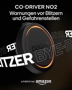 Dein Vorsprung im Straßenverkehr! Hol dir Warnungen vor Blitzern und Gefahrenstellen. Mit dem OOONO CO-DRIVER NO 2: • Live-Verkehrsmeldungen für deine Route • Wiederaufladbare Batterie • Kompatibel mit Apple CarPlay / Android Auto Bereits mehr als 3,7 Millionen Nutzer. Jetzt dabeisein! | ooono