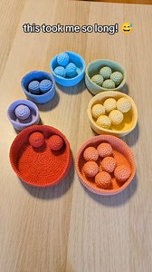 These montessori sorting bowls are so cute! #crochet #crocheter #montessori #bowls #sorting #educationtoys #handmadetoys | Crochet Secret Ideas