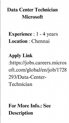 Data Center Technician Microsoft