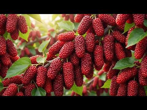 Giant Mulberry Red Harvest 🍇 | How Super Big Mulberry Red Fruits Are Grown & Harvested