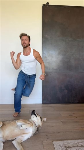 Derek Hough on Instagram: "My emotional support dance dog ❤️ Luna Girl Dc: @caleb.green"