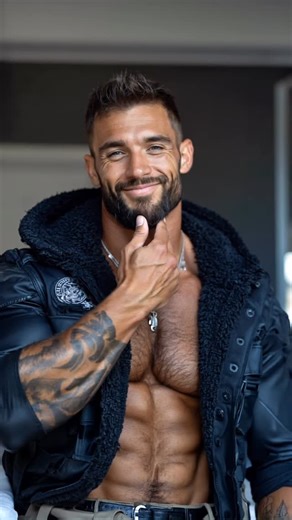 @hot.ai.muscle.chronicles on Instagram: "There’s an undeniable magnetism to men who wear leather — especially when it’s a black leather jacket. It’s not just clothing; it’s a statement of dominance, confidence, and raw masculinity. The way the leather molds to a muscular frame doesn’t hide the body — it enhances it. The depth of the black reveals just enough to ignite curiosity, yet conceals enough to leave us craving more. There’s power in the way he moves, how the jacket creaks with every moti