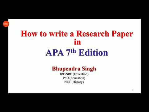 How to write a research paper in APA 7th edition