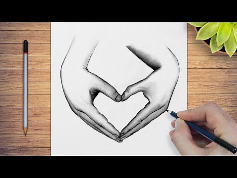 How To Draw Two HANDS Making A HEART Drawing - Pencil Drawing Tutorial
