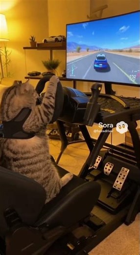 Котик проходит игру Forza Horizon 5 #sora2