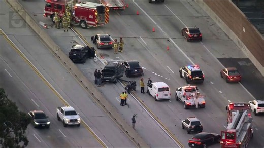 6-car pileup snarls traffic on the 170 Freeway