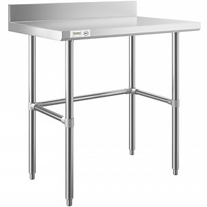 Regency Spec Line 24" x 36" 14-Gauge 304 Stainless Steel Commercial Open Base Work Table with 4" Backsplash