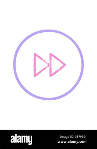 shaking motion animation of line drawing cartoon of a fast forward button icon