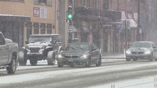 Early-morning round of snow makes for slick commute