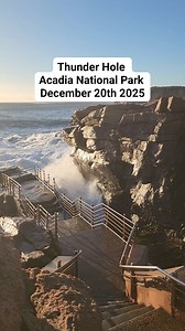 This was Thunder Hole Acadia National Park on Mount Desert Island Maine today. The waves and spray were incredible to see 🌊 #nationalpark #ocean #waves | Wayne Bishko