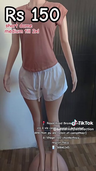 ​✨ Shorts Femme - Pur Coton ✨ Profitez de nos nouveaux arrivages à petit prix ! ​💰 Seulement Rs 150 📏 Tailles : M | L | XL | 2XL ​🚚 Postage disponible 📩 Commandes via WhatsApp : 58841345 ​📍 Retrouvez-nous à Bramsthan (Flacq), vis-à-vis du centre social, au-dessus de ChanteFrais. #BoutiqueMauritius #Shorts #PetitPrix #Bramsthan #FlacqShopping