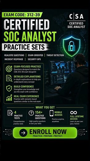 Certified SOC Analyst (CSA 312-39) Practice Sets #cybersecurity #socanalyst #soc