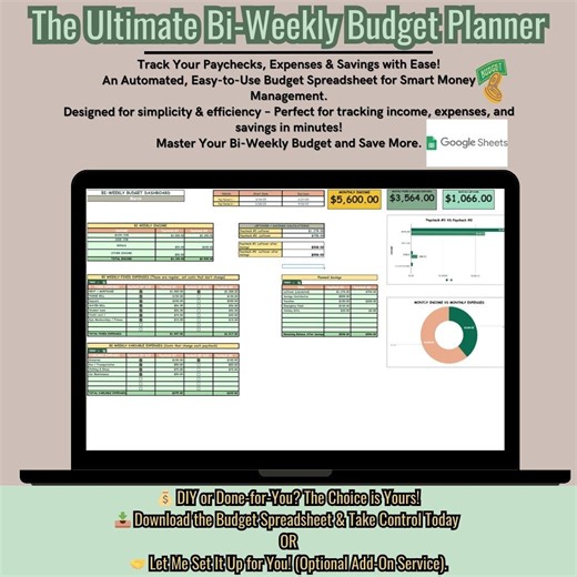 Bi-weekly Budget Spreadsheet | Google Sheets Finance Planner (digital Download) - Etsy