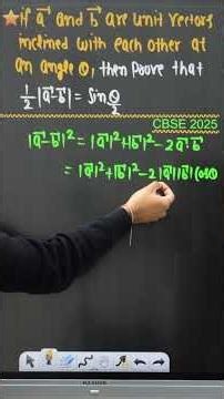 If a and b are unit vectors inclined with each other at an angle 0, prove that |a - b|= sin x/2 12th