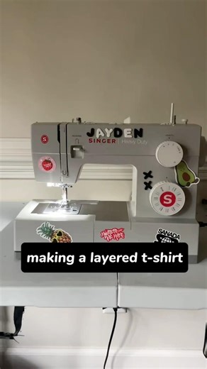 🪡 DIY Layered Tee! Detailed video out now! #diyclothes #upcycledclothing
