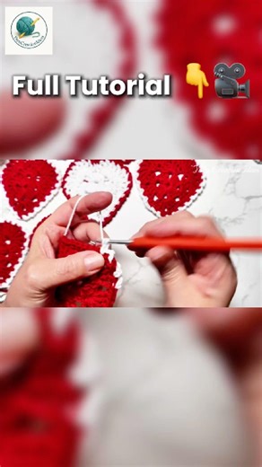 Crochet Heart Appliqué Border ❤️ Full Tutorial Below! #crochet #shorts