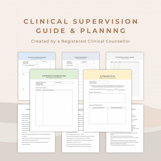 Clinical Supervision Template Bundle: Supervision Plan, Notes, Forms (PDF & Word) - Etsy