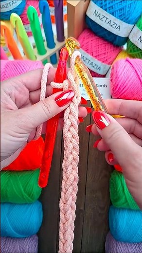 Crochet Two Hooks Lucet #shorts