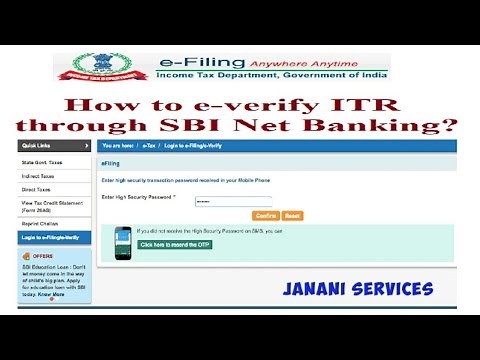 How to E-verify Income Tax Return through Bank Account | How to E-verify ITR using SBI Netbanking