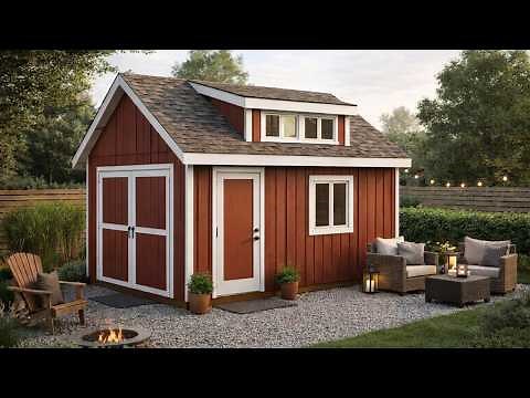 12x16 Gable Shed with Dormer and Loft Plans