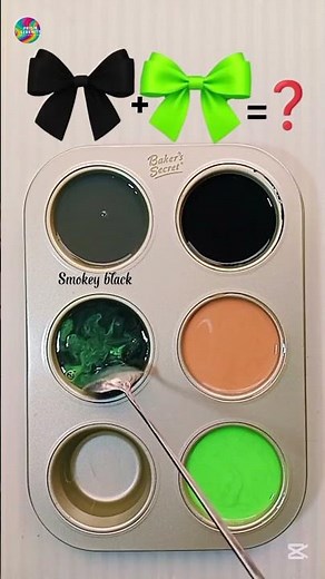⚫ Black + Vanilla Beige + Neon Green | Bold Glow Contrast Color Mixing! ⚡✨#colormixing#artshorts