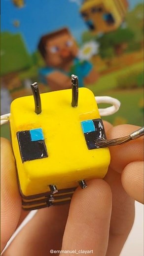 😍Minecraft BEE (clay art) #shorts #minecraft #art