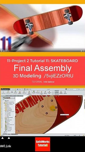 11- SolidWorks | SkateBoard |: Final Assembly #3d #engineering #design #solidworks #tutorial #sketch