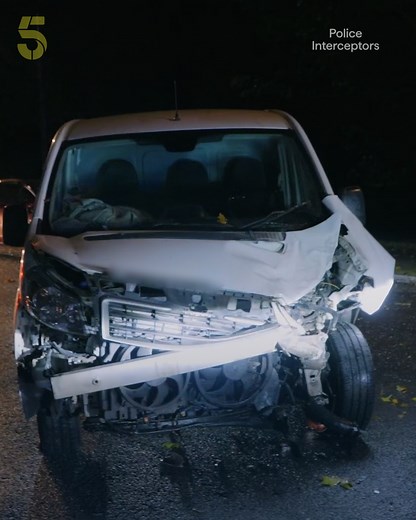 A speeding van demolishes 3 parked cars and the driver does a runner! As police clean up the wreckage and interview witnesses, a search of the abandoned vehicle reveals why he fled... 😱 🚨 Police Interceptors. Watch | Stream on 5 #cops #crash | Channel 5