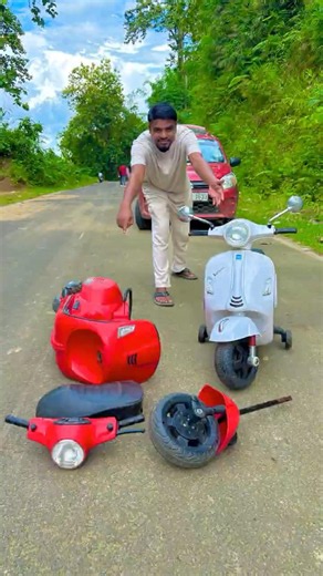 Red 1 Ta RC Scooter And Whitte Scooter Unboxing #shorts