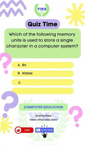 Computer Awareness MCQ 13@VMSCLASS#Computers‪#computermcq #computerquestions #computer #education