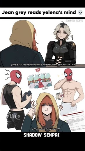 Jean grey reads yelena's mind 💀 #spiderman #spidermanbrandnewday
