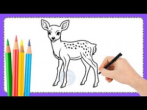How to draw deer Drawing for Beginners | Easy and Cute Step by Step 🐬 | Color’s Artbox