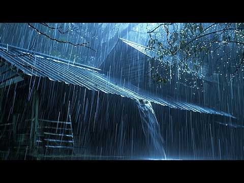 No Ads Rain Sounds for Sleeping – ASMR Heavy Tin Roof Rainstorm to End Night Overthinking & Anxiety