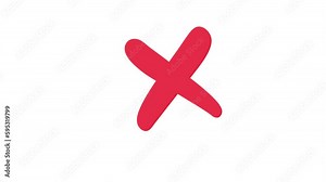 Simple motion graphics of wrong and correct symbols. for accepting or rejecting something