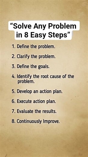 "8 Steps to Solve any Problem "#qoutes #motivational #inspirationalquotes #fyp