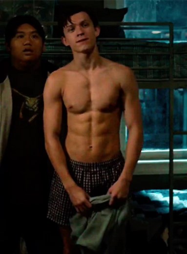 Tom Holland Shirtless and Spider-Man Scenes Compilation