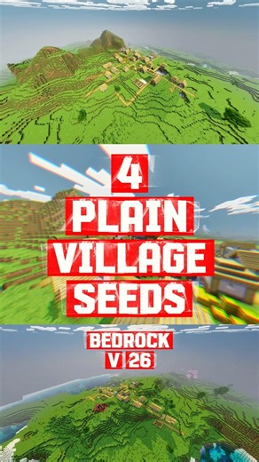 🔥 Top 4 Plains Village Seeds (Bedrock 26) 🌱🏡 #minecraft #bedrockseeds